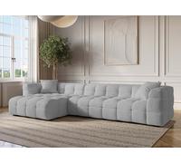 DecoInParis Canapé d'angle Effet Peau de Mouton Gris Bella - Angle Gauche