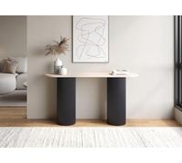 DecoInParis Console en marbre Composite Beige Pieds Noir Dhara Black
