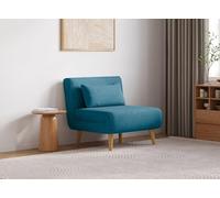DecoInParis Fauteuil Convertible en Tissu Bleu Tonka