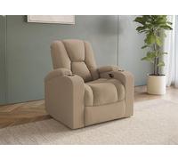DecoInParis Fauteuil Relax électrique en Tissu Microfibre Beige EL Clarence