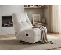 DecoInParis Fauteuil Relax pivotant en Velours chiné Beige LISON