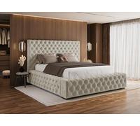 DecoInParis Lit Coffre capitonné en Velours Idaline 160 x 200 cm