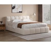 DecoInParis Lit Coffre en Tissu Bouclette écru 180x200 cm Georgina