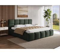 DecoInParis Lit Coffre en Velours chiné Vert Olive 180x200 cm Bubble