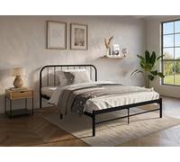 DecoInParis Lit Double en métal Noir Gaston 160x200 cm