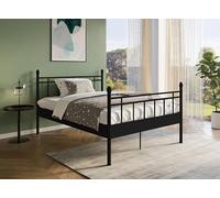 DecoInParis Lit Double en métal Noir Kady 140 x 190 cm