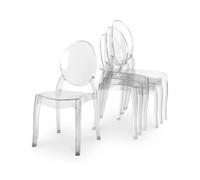 DecoInParis Lot de 4 chaises Design en plexi Transparent TOLGA