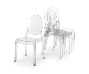 DecoInParis Lot de 4 chaises Design en plexi Transparent TOLGA