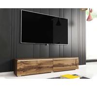 DecoInParis Meuble TV Contemporain en chêne avec LED 2 Portes Malorie - 180 cm