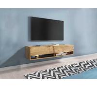 DecoInParis Meuble TV Suspendu 2 Portes 2 niches en chêne Romane XL - 140 cm