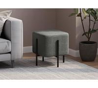 DecoInParis Pouf carré en Tissu Bouclette et Pieds en métal Noir Cubic