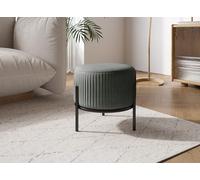 DecoInParis Pouf Design en Velours et Pieds en métal Noir GALY