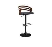 DecoInParis Tabouret de Bar Design en Bois et Simili Noir Aiden