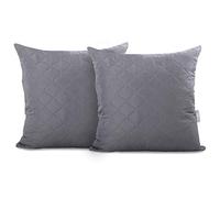 DecoKing 2 Taies d'oreiller 40x40 cm Micro-Fibre Fermeture Éclair Acier Gris Anthracite Axel