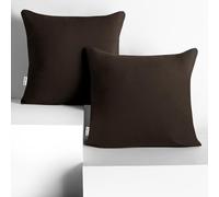 DecoKing Lot de 2 Taies d'oreiller 80 x 80 cm Jersey 100% Coton Peigné Fermeture Éclair Chocolat Amber
