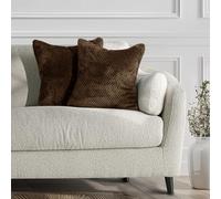 DecoKing 57292 Lot de 2 taies d'oreiller 45 x 45 cm Microfibre Fermeture éclair Polaire Marron Chocolat Henry