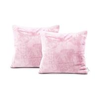DecoKing 57612 Lot de 2 Housses de Coussin 45 x 45 cm en Microfibre avec Fermeture éclair en Polaire Rose Clair Mic