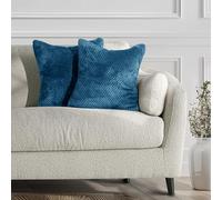 DecoKing 58381 Lot de 2 taies d'oreiller 45 x 45 cm en Microfibre avec Fermeture éclair en Polaire Indigo Bleu Henry