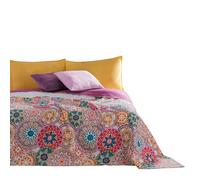 DecoKing 77160 Couvre-lit Double Face, Polyester, Violet Blanc, Polyester, Violet/Blanc, 220 x 240 cm