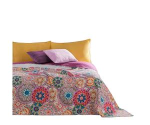 DecoKing 77160 Couvre-lit Double Face, Polyester, Violet Blanc, Polyester, Violet/Blanc, 220 x 240 cm