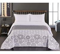 DecoKing 77191 Couvre-lit double face, Polyester, gris blanc, 220 x 240 cm