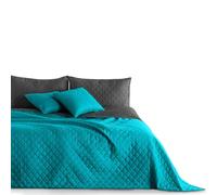 DecoKing Axel Couvre-lit double face facile d'entretien, Polyester, Graphite bleu pétrole Axel., 220 x 240 cm