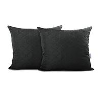 DecoKing Axel Lot de 2 taies d'oreiller en microfibre Noir 50 x 60 cm