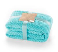 DecoKing Couette en Microfibre Couverture Polaire Plaid Couvre-lit Polaire Doux de Style scandinave Henry, Microfibre Turquoise 70x150 cm