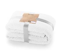 DecoKing Couette en Microfibre Couverture Polaire Plaid Couvre-lit Polaire Doux de Style scandinave Henry, Microfibre Blanc 170x210 cm