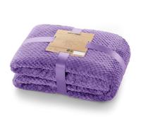 DecoKing Couette en Microfibre Couverture Polaire Plaid Couvre-lit Polaire Doux de Style scandinave Henry, Microfibre Violet 220x240 cm
