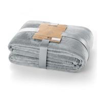 DecoKing Couverture 150 x 200 cm Plaid Microfibre Polaire Doux Câlin Gris Mic