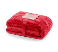 DecoKing Couverture Polaire 150 x 200 cm Plaid Doux en Microfibre pour Lits Canapés Chaises et Divans Style Scandinave Chaude Légère et pour Toutes Les Saisons Rouge Mic