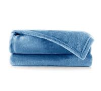 DecoKing Couverture Polaire 150 x 200 cm Plaid Doux en Microfibre pour Lits Canapés Chaises et Divans Style Scandinave Chaude Légère et pour Toutes Les Saisons Bleu Foncé Mic