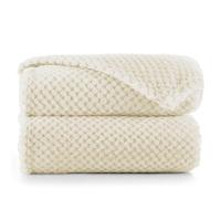 DecoKing Couverture Polaire 150 x 200 cm Plaid Doux en Microfibre pour Lits Canapés Chaises et Divans Style Scandinave Chaude Légère et pour Toutes Les Saisons Beige Henry