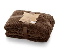 DecoKing Couverture Polaire 170 x 210 cm Plaid Doux en Microfibre pour Lits Canapés Chaises et Divans Style Scandinave Chaude Légère et pour Toutes Les Saisons Marron Chocolat Henry