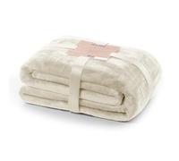 DecoKing Couverture Polaire 200 x 220 cm Plaid Doux en Microfibre pour Lits Canapés Chaises et Divans Style Scandinave Chaude Légère et pour Toutes Les Saisons Crème Mic