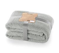 DecoKing Couette en Microfibre Couverture Polaire Plaid Couvre-lit Polaire Doux de Style scandinave Henry, Microfibre Gris Acier 220x240 cm