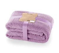 DecoKing Couverture Polaire 70 x 150 cm Plaid Doux en Microfibre pour Lits Canapés Chaises et Divans Style Scandinave Chaude Légère et pour Toutes Les Saisons Lila Henry