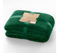 DecoKing Couverture Polaire 70 x 150 cm Plaid Doux en Microfibre pour Lits Canapés Chaises et Divans Style Scandinave Chaude Légère et pour Toutes Les Saisons Vert foncé Henry