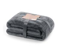 DecoKing Couverture Polaire 70 x 150 cm Plaid Doux en Microfibre pour Lits Canapés Chaises et Divans Style Scandinave Chaude Légère et pour Toutes Les Saisons Anthrazite Mic