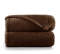 DecoKing Couverture Polaire 70 x 150 cm Plaid Doux en Microfibre pour Lits Canapés Chaises et Divans Style Scandinave Chaude Légère et pour Toutes Les Saisons Marron Henry