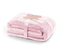 DecoKing Couverture Polaire 70 x 150 cm Plaid Doux en Microfibre pour Lits Canapés Chaises et Divans Style Scandinave Chaude Légère et pour Toutes Les Saisons Poudre Rose Mic