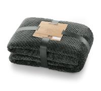 DecoKing Couette en Microfibre Couverture Polaire Plaid Couvre-lit Polaire Doux de Style scandinave Henry, Microfibre Graphite 70x150 cm