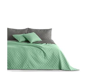 DecoKing Couvre-lit Menthe Gris Acier Jeté de lit Double Face Entretien Facile Axel, Polyester, Menthe/Acier, 170 x 210 cm