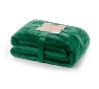 DecoKing Couvre-lit polaire en microfibre 150 x 200 cm, douce, moelleuse, douillette, vert bouteille, mic