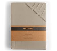 DecoKing Drap-Housse en 100% Coton Peigné Jersey Amber Collection, 120x200-140x200 cm, Cappuccino