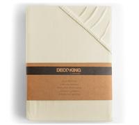 DecoKing Drap-Housse en 100% Coton Peigné Jersey Amber Collection, 120x200-140x200 cm, Beige
