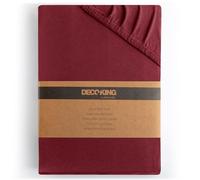 DecoKing Drap-Housse 160x200-180x200 cm 100% Coton Peigné Jersey Doux Drap Housse 160x200cm - 180x200cm Bordeaux Amber