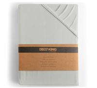 DecoKing Drap-Housse en 100% Coton Peigné Jersey Amber Collection, 160x200-180x200, Argent