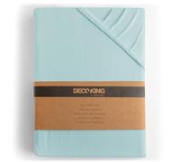 DecoKing Drap-Housse 180x200-200x200 cm 100% Coton Peigné Jersey Doux Drap Housse 180x200cm - 200x200cm Bleu Clair Amber